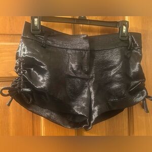 bebe Black Shimmering High Waist Shorts